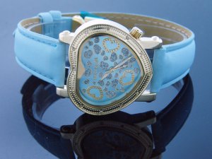 Swiss Master By KM Large Heart 12 Diamonds Watch