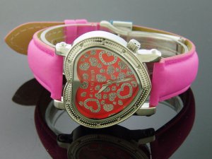 Swiss Master By KM Large Heart 12 Diamonds Watch