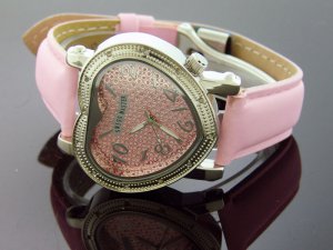 Swiss Master By KM Large Heart 12 Diamonds Watch