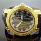 Techno Royale 50mm Round Yellow Gold Tone case 12 Diamonds Watch