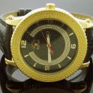 Techno Royale 50mm Round Yellow Gold Tone case 12 Diamonds Watch