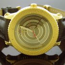 Techno Royale 50mm Round Yellow Gold Tone case 12 Diamonds Watch