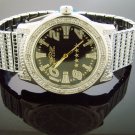 Men's King Master 50MM Round 12 Diamonds SS Band watch