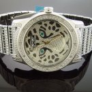 Men's King Master 50MM Round 12 Diamonds SS Band watch