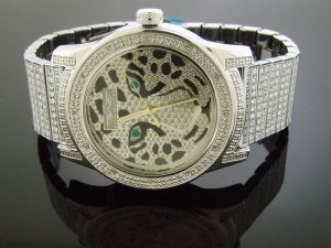 Men's King Master 50MM Round 12 Diamonds SS Band watch