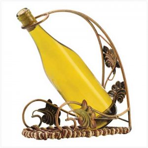 BASKET WEAVE WINE HOLDER