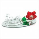 RED ROSE "LOVE" MIRRORED SCULPTURE