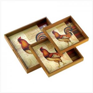 ROOSTER TRAY TRIO