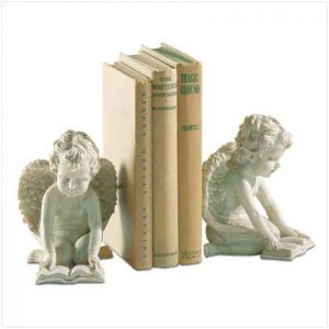 REAING CHERUB BOOKENDS