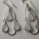 Rainbow Moonstone Swinging Arch Chandelier Earrings