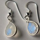 Sterling Silver Genuine Natural Moonstone Teardrop Earrings