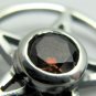 Sterling Silver Goth Natural Garnet Pentagram Earrings