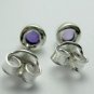 Sterling Silver Genuine Natural Amethyst Studs