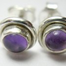 Genuine Sterling Silver Natural Amethyst Studs