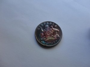 Australia 1962 Sixpence Proof - Rare - Nicely toned
