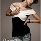 Sexy Cross Wrapping Chest Cotton Lycra Blouse - Black