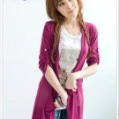 Easy Carry Transparental Thin Cotton Long Cardigan -Purpl