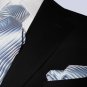 36R Mantoni 2-pc Men's Suit Solid Black Wool 3 Button Single Pleated Pants FREE Tie Size 36R
