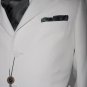 52L Fiorelli 3-Button Men's Suit Solid White Single Pleated Pants FREE Tie Size 52L