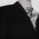 40S Fiorelli 3-Button Men's Suit Solid Black Single Pleated Pants FREE Tie Size 40S
