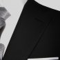 42S Giorgio Fiorelli 2-Button Men's Suit Solid Black Flat Front Pants FREE Tie Size 42S