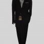 36S Giorgio Fiorelli 2-Button Men's Suit Solid Black Flat Front Pants FREE Tie Size 36S