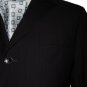 46R Vitarelli 3-Button Men's Suit Textured Black Single Pleated Pants FREE Neck Tie Size 46R