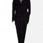 46L Vitarelli 3-Button Men's Suit Textured Black Single Pleated Pants FREE Neck Tie Size 46L