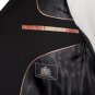 38S Vitarelli 3-Button Men's Suit Textured Black Single Pleated Pants FREE Neck Tie Size 38S