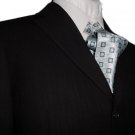 36S Vitarelli 3-Button Men's Suit Textured Black Single Pleated Pants FREE Neck Tie Size 36S
