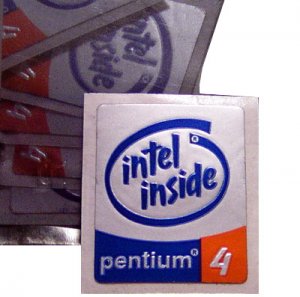 Genuine Intel Pentium 4 Sticker Logo Label Lot of 40