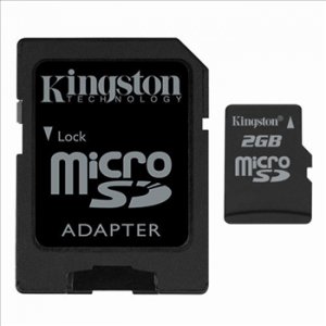 Kingston 2GB MicroSD Flash Card w/ SD Adapter Model SDC/2GB Set of 2 + DMC2