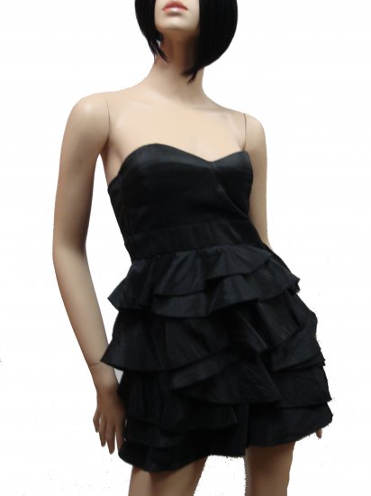 Black ruffle tube dress Large