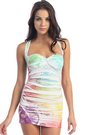 White Multi Colored Clubbing Dress Small