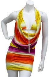 Orange Multi Print Dress Small