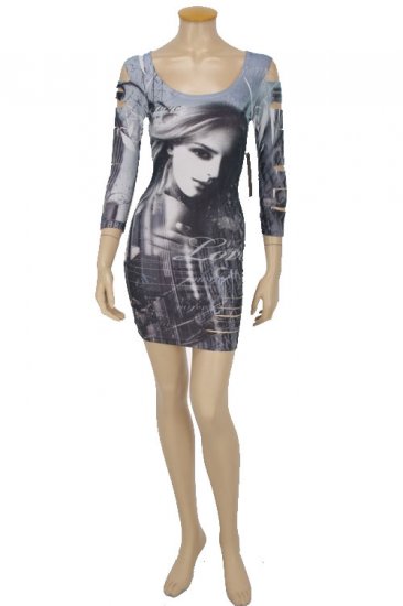 City Lady Lazer Cut Mini Dress Large