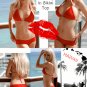 *L* *HOT Brazilian Red Bikini* Padded Top Brief Boy Short Bottoms Swimsuit Large
