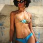 *L* *HOT Brazilian Bikini SET* Aqua Leopard Crochet Swimsuit Swimwear NWT Large