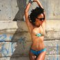 *L* *HOT Brazilian Bikini SET* Aqua Leopard Crochet Swimsuit Swimwear NWT Large