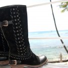 ♡♥ 6Sz Beverly Feldman Black Suede Womens Boots Eur 36 ♥♡