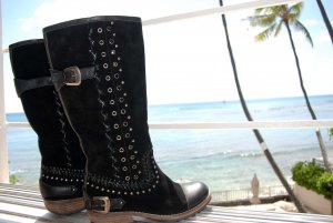 &acirc;�&iexcl;&acirc;�&yen; 6Sz Beverly Feldman Black Suede Womens Boots Eur 36 &acirc;�&yen;&acirc;�&iexcl;