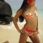 ♡♥ S *HOT Brazilian Triangle Bikini TOP* Red Hibiscus Swimwear Swimsuit NWT SMALL♥♡