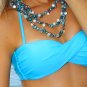 L *HOT Brazilian Bandeau Bikini* Aqua Beach Swimsuit Cute As A Bunny Vix-en Swimwear Large