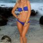 M *HOT Brazilian Rhinestone Bikini* Blue Beach Swimsuit Cute As A Bunny Vix-en Swimwear 14kt Gold!