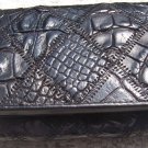 100% Genuine Black Crocodile 3 Folds Wallet