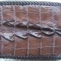 100% Genuine Stitch Edge Big Tail Dark Brown Crocodile skin wallet