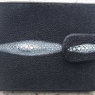 100% Genuine Bi-fold Black Stingray snap wallet