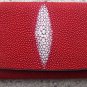 100% Genuine Long Red Stingray Lady Wallet