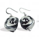 Modern Sterling Silver Rose Dangle earrings