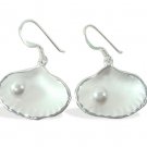 Shell Sterling Silver with Pearl Dangle earrings